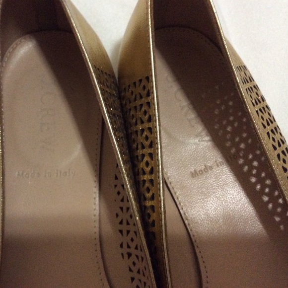 J.Crew gold leather laser ballet MADE IN ITALY 7 - Picture 8 of 8
